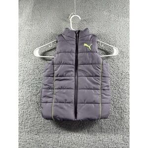 Puma Puffer Bubble‎ Vest Girls 3T Purple Full Zip Lightweight Winter Outerwear
